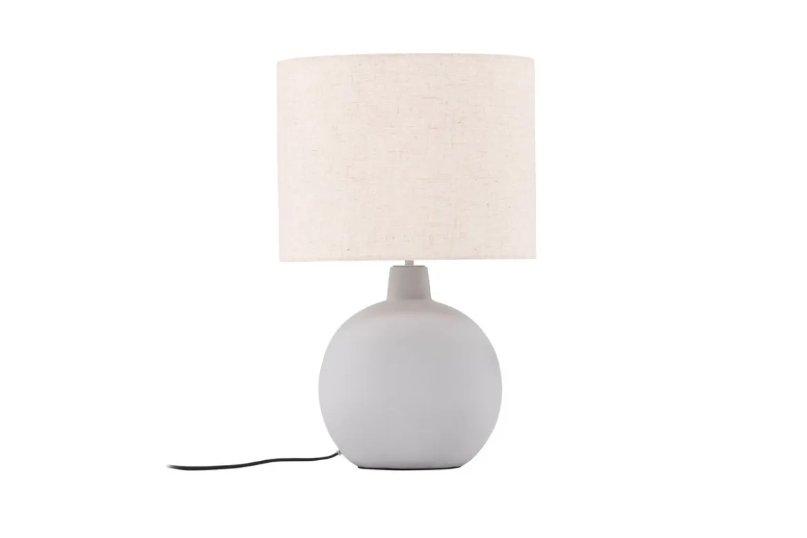Tischlampe „Lelin“ – Eleganter Betonsockel mit leichtem Leinenschirm