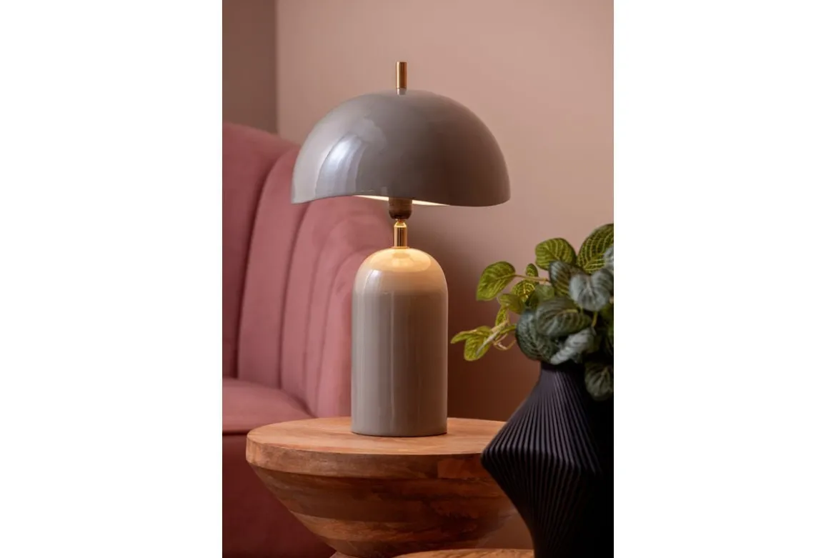 Tischlampe Madeira - Designleuchte aus Eisen mit Wellenschirm