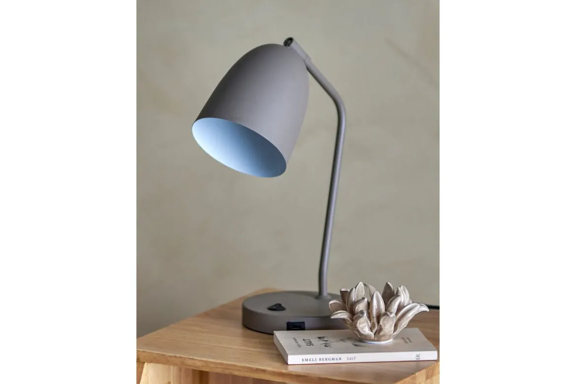 Tischlampe Myla - Grau Beige
