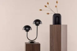 Tischlampe „Noir Duo“ – Elegante Schwarzstahl-Lampe mit Doppelkuppel