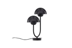 Tischlampe „Noir Duo“ – Elegante Schwarzstahl-Lampe mit Doppelkuppel