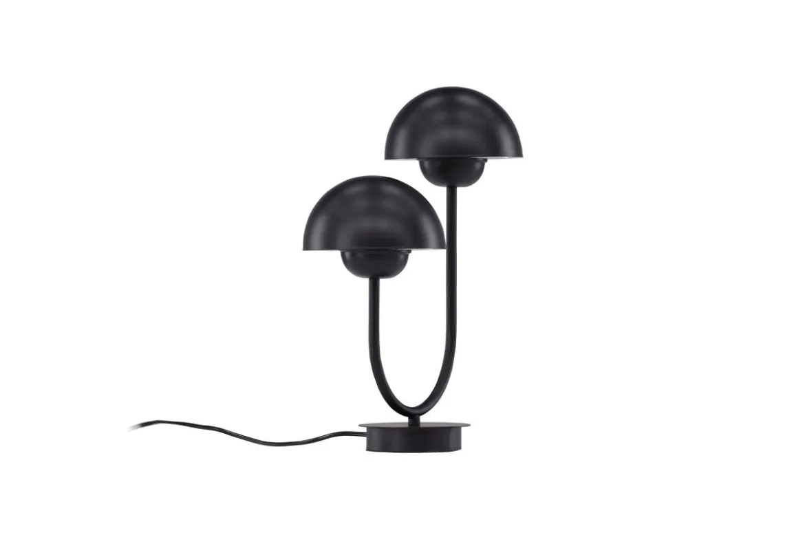 Tischlampe „Noir Duo“ – Elegante Schwarzstahl-Lampe mit Doppelkuppel