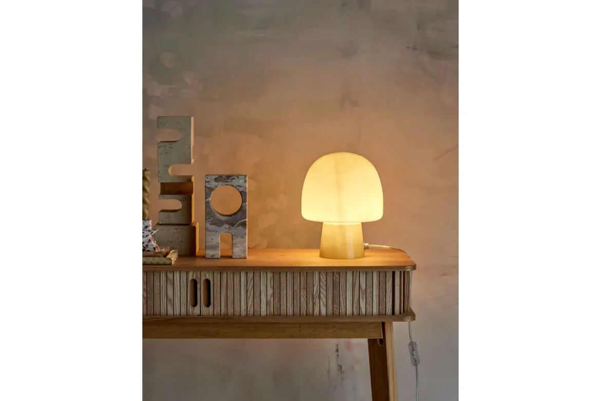 Tischlampe Nysa – Glasleuchte in organischer Pilzform