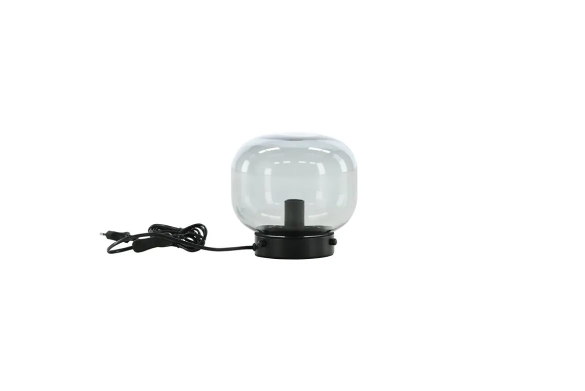 Tischlampe „Olivin“ – Mit elegantem rauchschwarzen Lampenschirm
