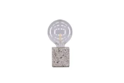 Tischlampe „Ricardo“ – Nordisches Design mit Terrazzo-Sockel in Würfelform