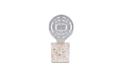 Tischlampe „Ricardo“ – Nordisches Design mit Terrazzo-Sockel in Würfelform
