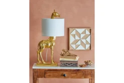 Tischlampe Safarirai - Giraffenleuchte in Gold
