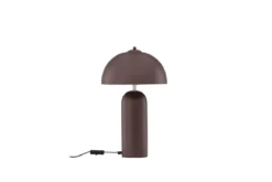 Tischlampe „Terranova“ – Braune Steingefertigte Eleganz mit Rundschirm