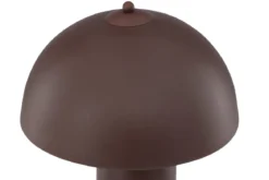 Tischlampe „Terranova“ – Braune Steingefertigte Eleganz mit Rundschirm