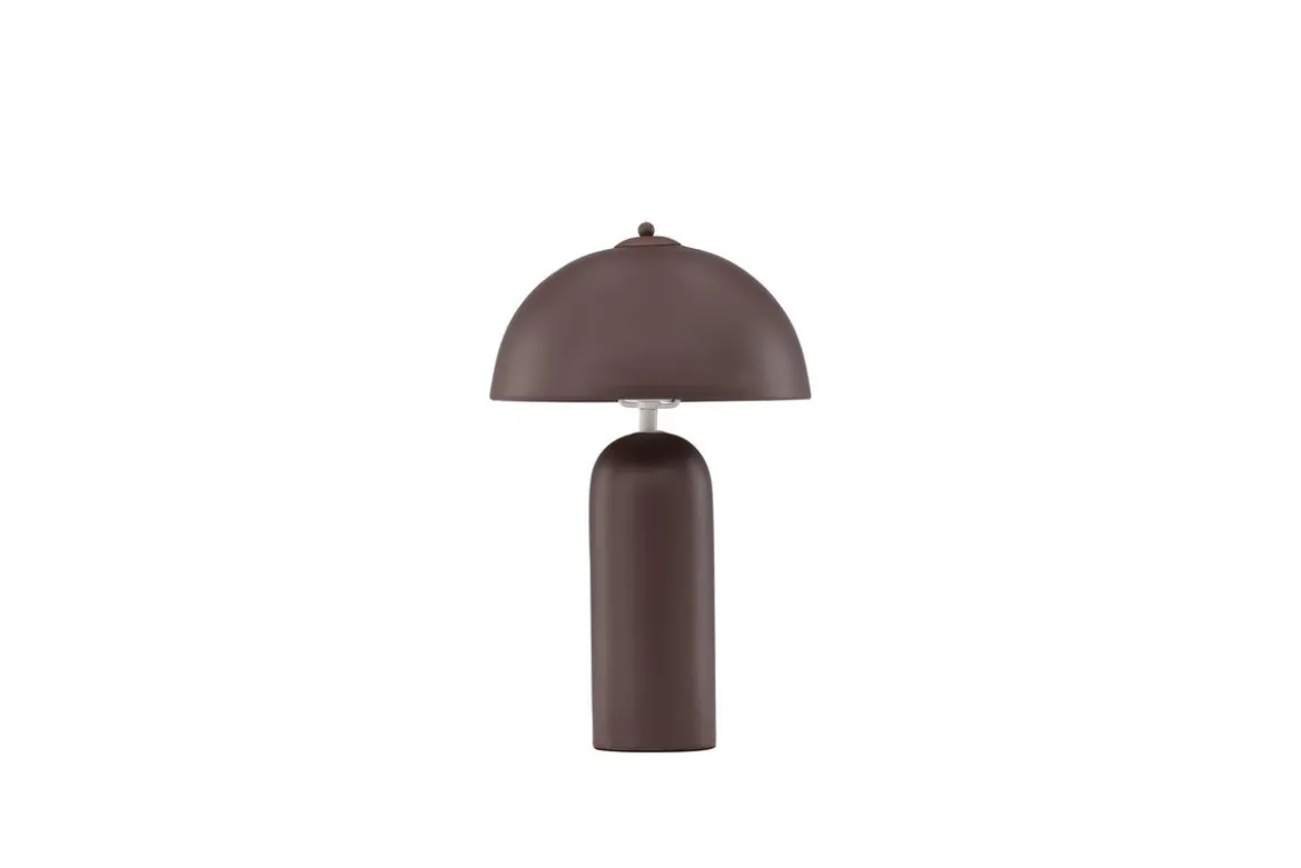 Tischlampe „Terranova“ – Braune Steingefertigte Eleganz mit Rundschirm