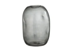 Vase „Alvara“ – Strukturglas in Grau