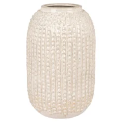 Vase „Arthea“ – Keramik in Beige mit Struktur