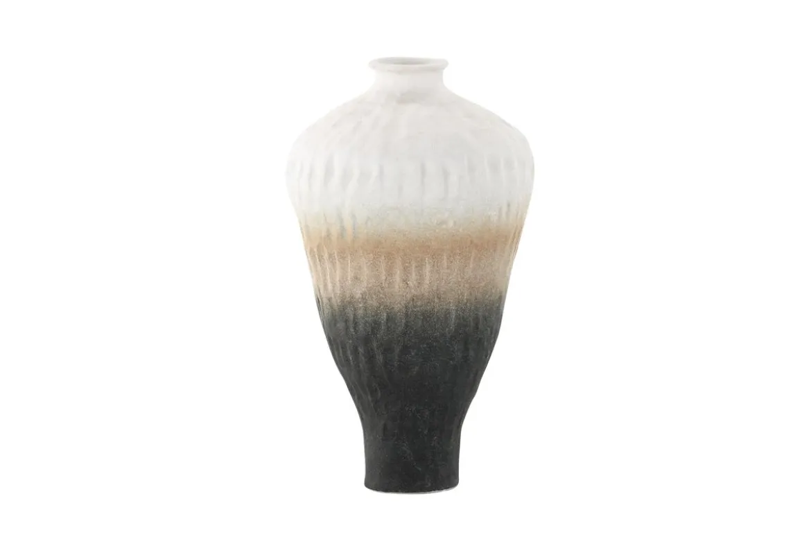 Vase „Aurea“ Ø16 cm – Beige mit Farbverlauf, Keramik