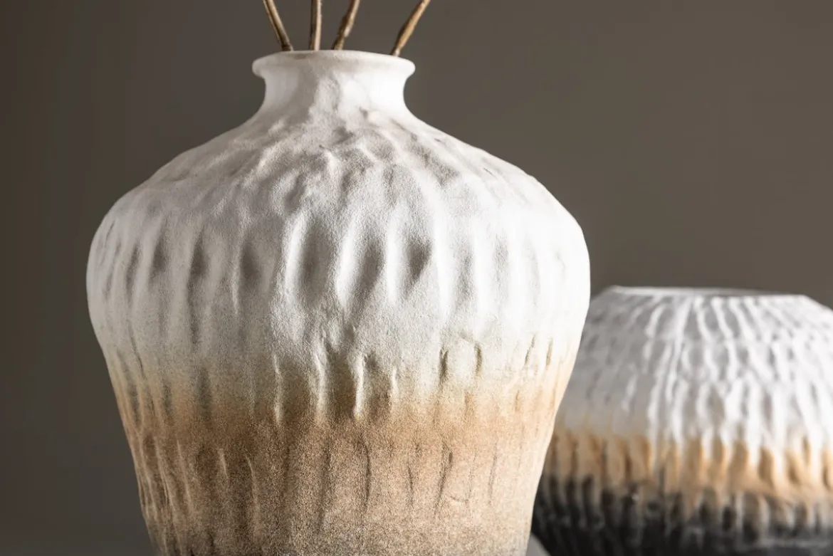 Vase „Aurea“ Ø16 cm – Beige mit Farbverlauf, Keramik