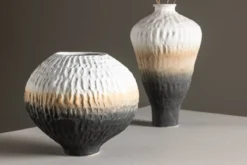 Vase „Aurea“ Ø 24 cm – Beige mit Farbverlauf