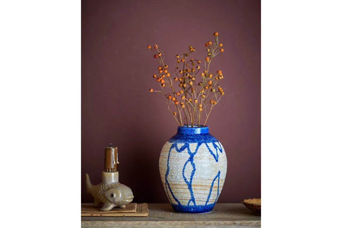 Vase „Avero“ – Blaues Steingut