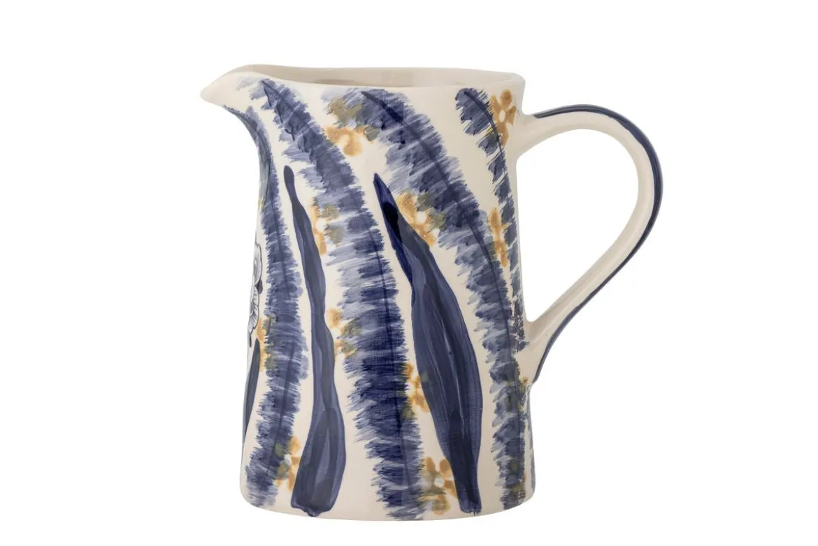 Vase "BlueFlower" - blaue Steingut Vase