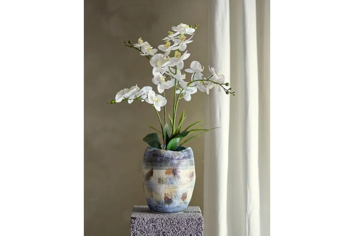 Vase „Blue Nonna“ – aus Steingut