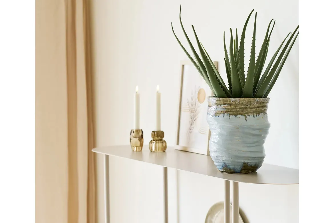 Vase Bravika - edle Keramikvase in hellblau
