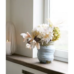 Vase Bravika - edle Keramikvase in hellblau