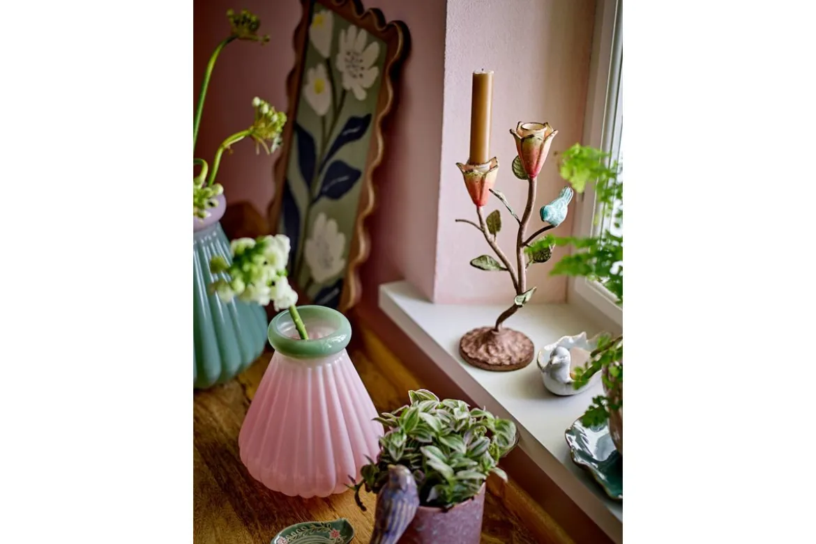 Vase Edona – Mundgeblasenes Glas mit sanfter Riffelung