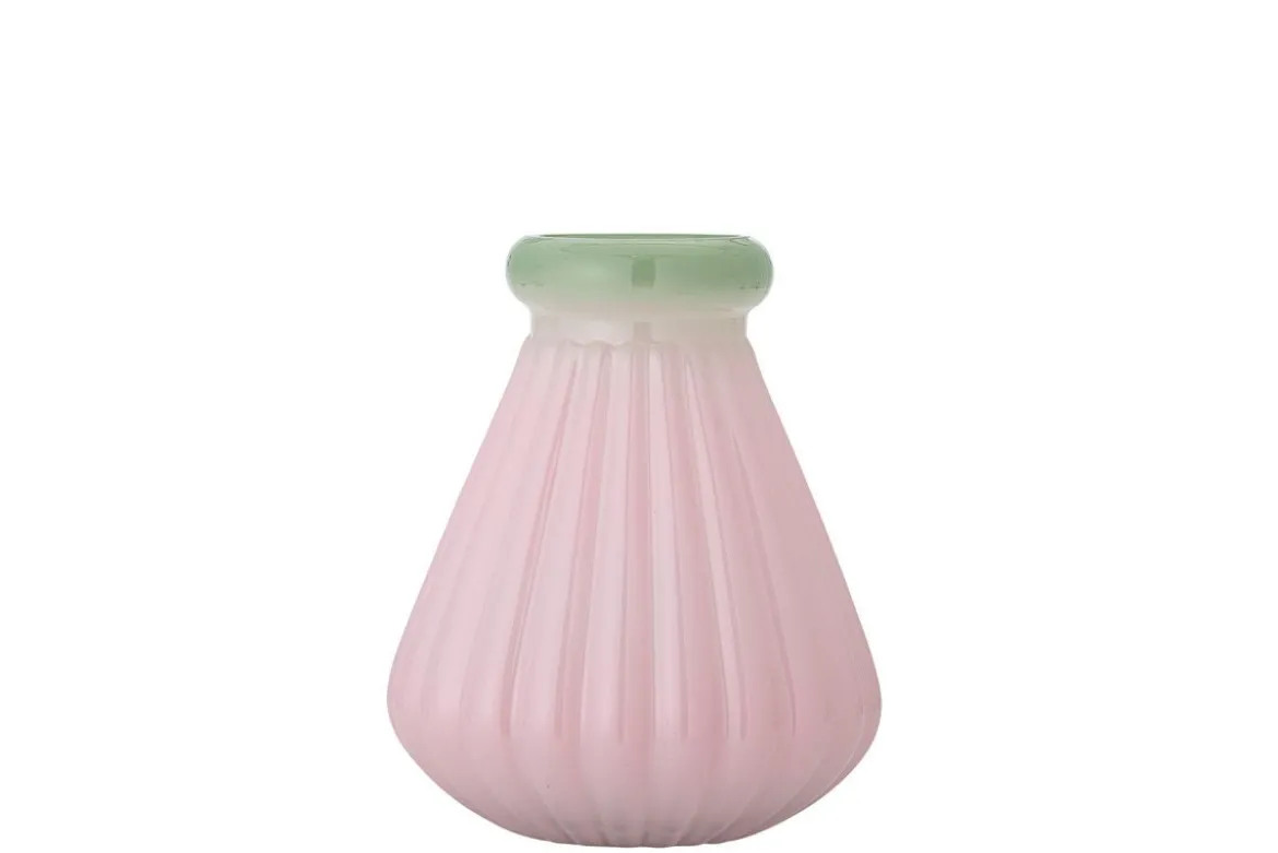 Vase Edona – Mundgeblasenes Glas mit sanfter Riffelung