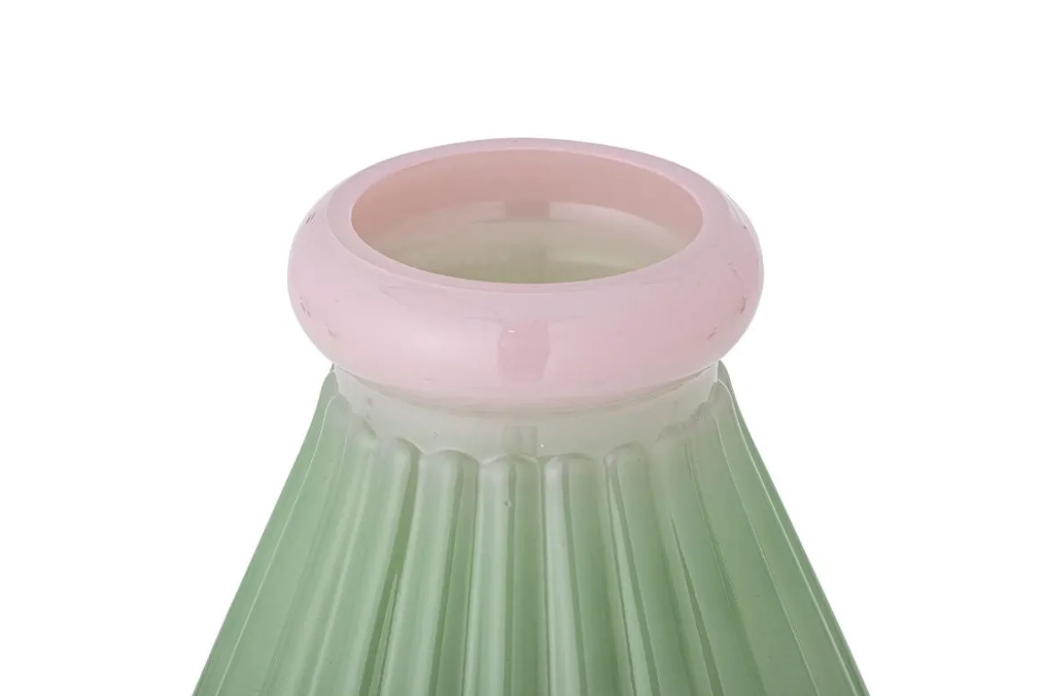 Vase Edona – Mundgeblasenes Glas mit sanfter Riffelung