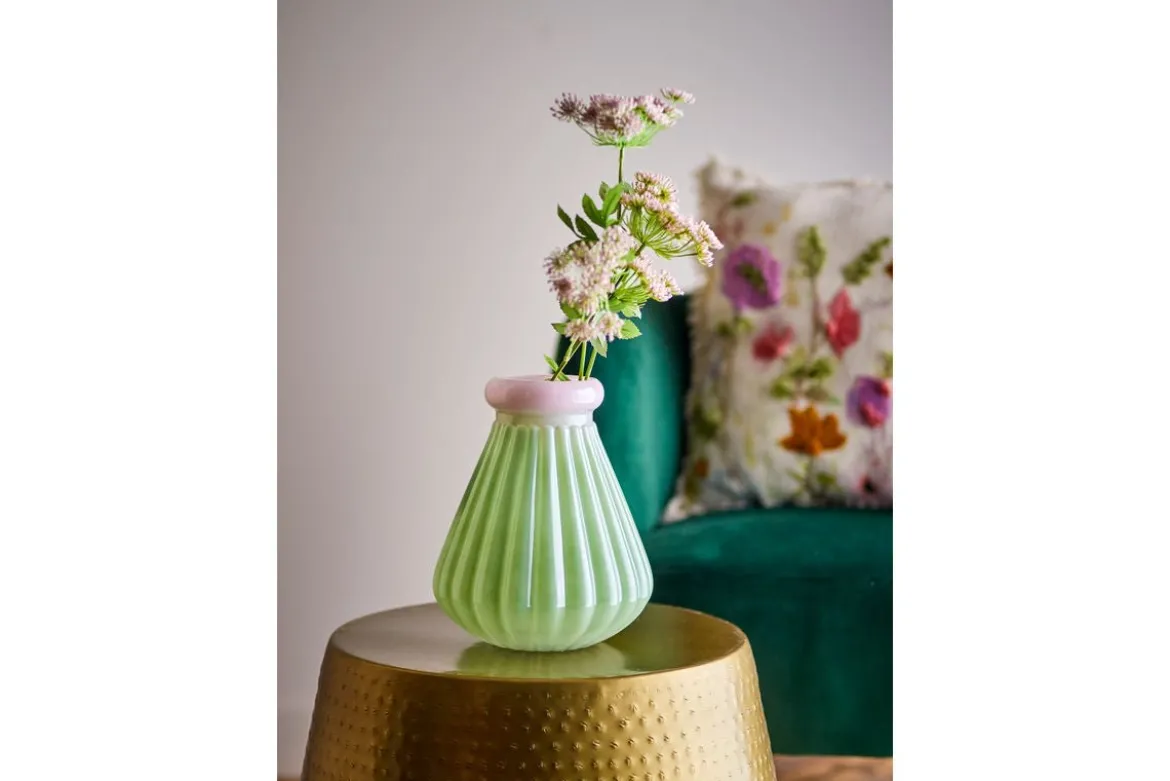 Vase Edona – Mundgeblasenes Glas mit sanfter Riffelung