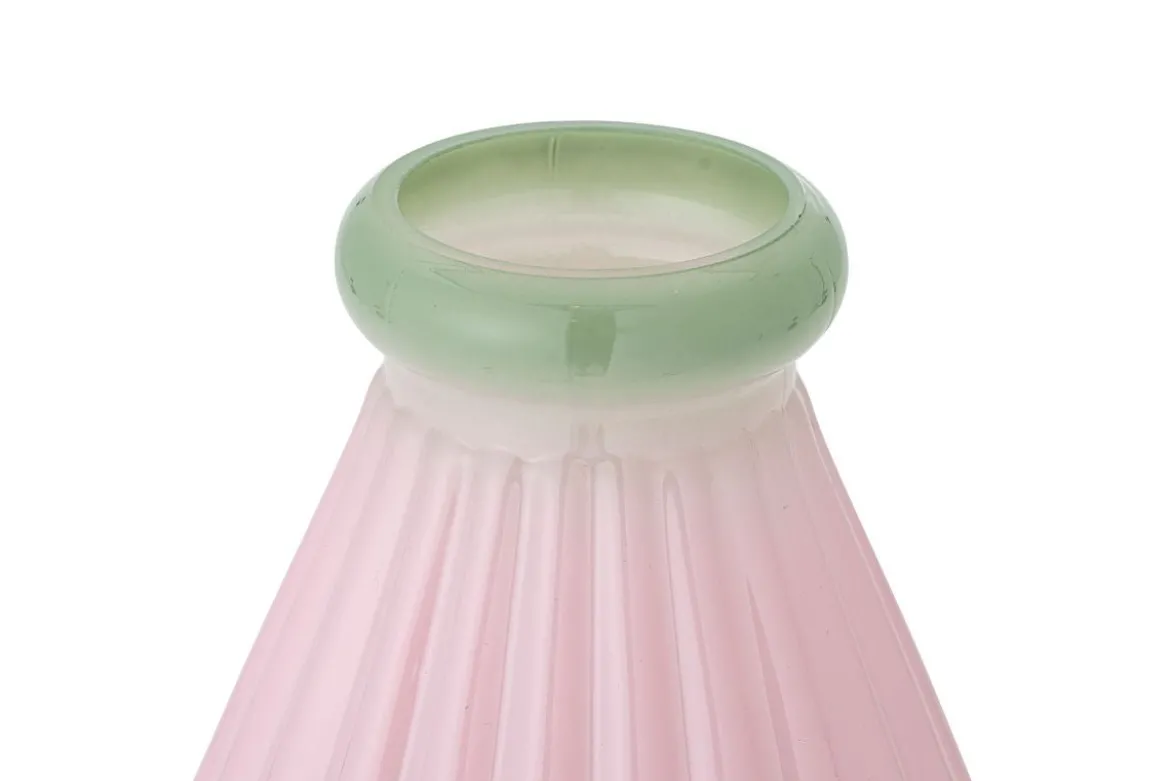Vase Edona – Mundgeblasenes Glas mit sanfter Riffelung
