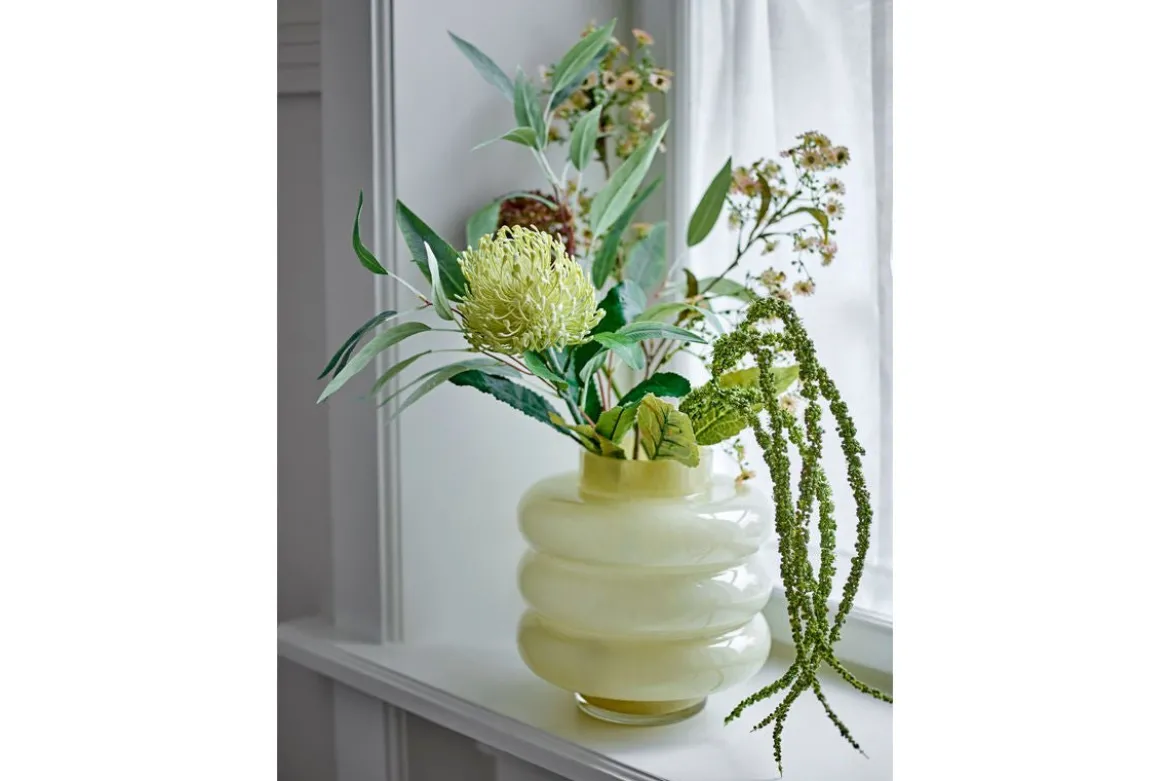 Vase Elara – Mundgeblasenes Glas in warmem Gelb