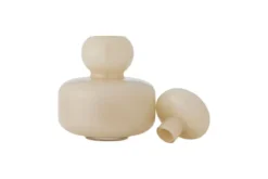 Vase „Elinor“ mit Deckel – Naturfarbenes Glas