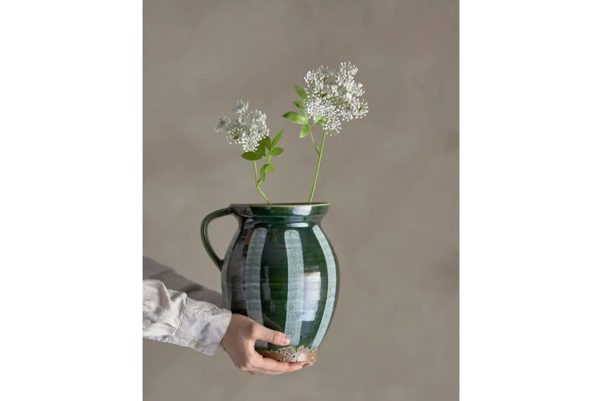 Vase „Elvya“ – Grünes Steingut