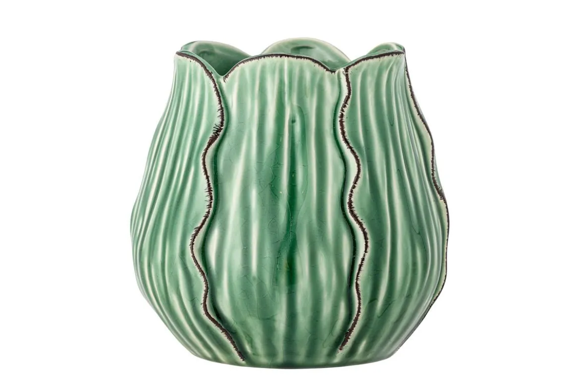 Vase Esra - Grün, aus Steingut