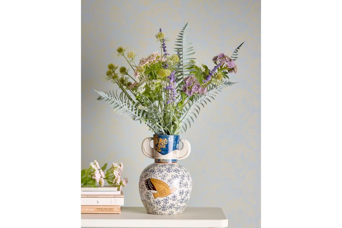 Vase „Granny“ – Steingut mit Gemälde