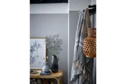Vase "Gresto" - graue Keramikvase mit Muster
