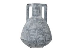 Vase "Gresto" - graue Keramikvase mit Muster