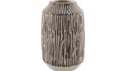Vase Holiday - aus Keramik in Braun/Weiß
