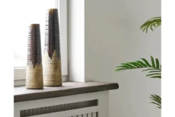 Vase Jorvane - edle Keramikvase in braun - groß