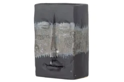 Vase „Kaelra“ – Steingut in Schwarz