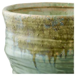 Vase Linovia – edle Keramikvase in Grün
