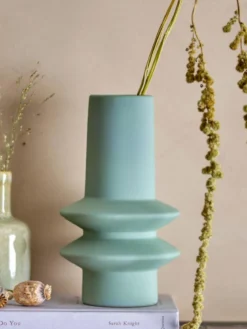 Vase Lumi - aus Steingut in Blau oder Grün