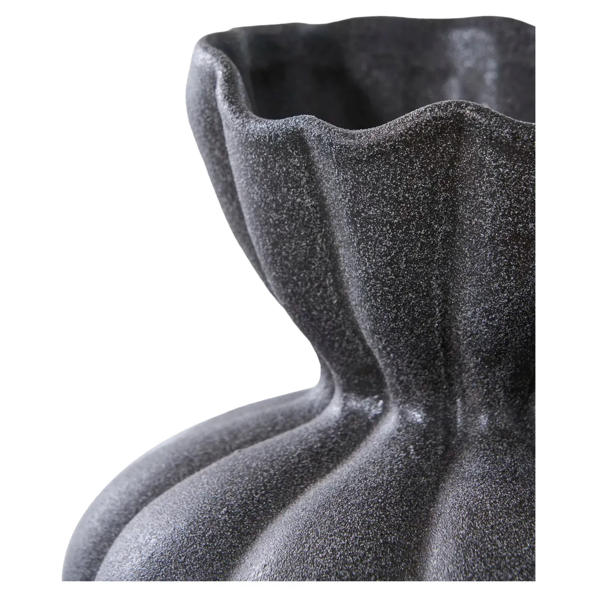 Vase „Lunara“ – Keramik in Schwarz