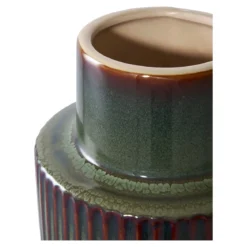 Vase „Mirella“ – Keramik in Grün-Braun, 30 cm
