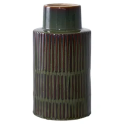 Vase „Mirella“ – Keramik in Grün-Braun, 30 cm