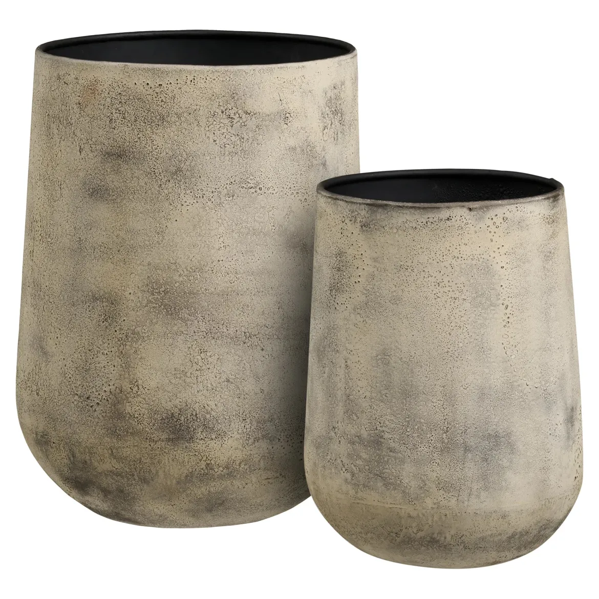 Vase Narvella - aus Metall in antiker Beigeoptik (2er Set)