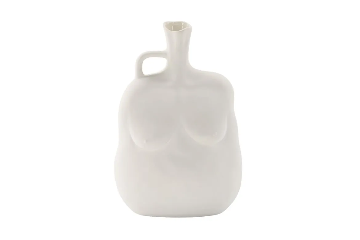 Vase Nerida 25 cm – Körperinspirierte Eleganz in Weiß & Schwarz