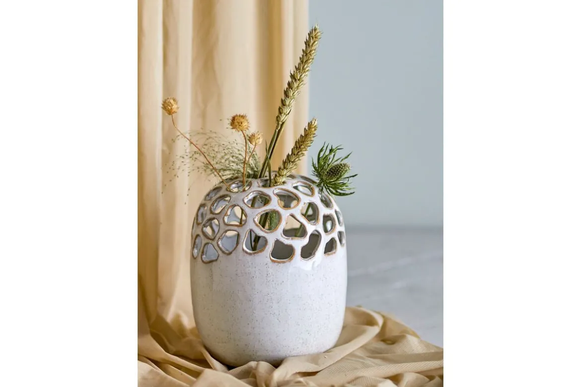 Vase „Nerina“ – Naturfarbenes Steingut