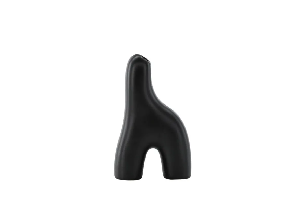 Vase Noara 16 cm – Skulpturales Designobjekt aus Steingut