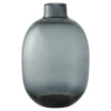 Vase „Noira“ – Rauchglas in tiefem Schwarz