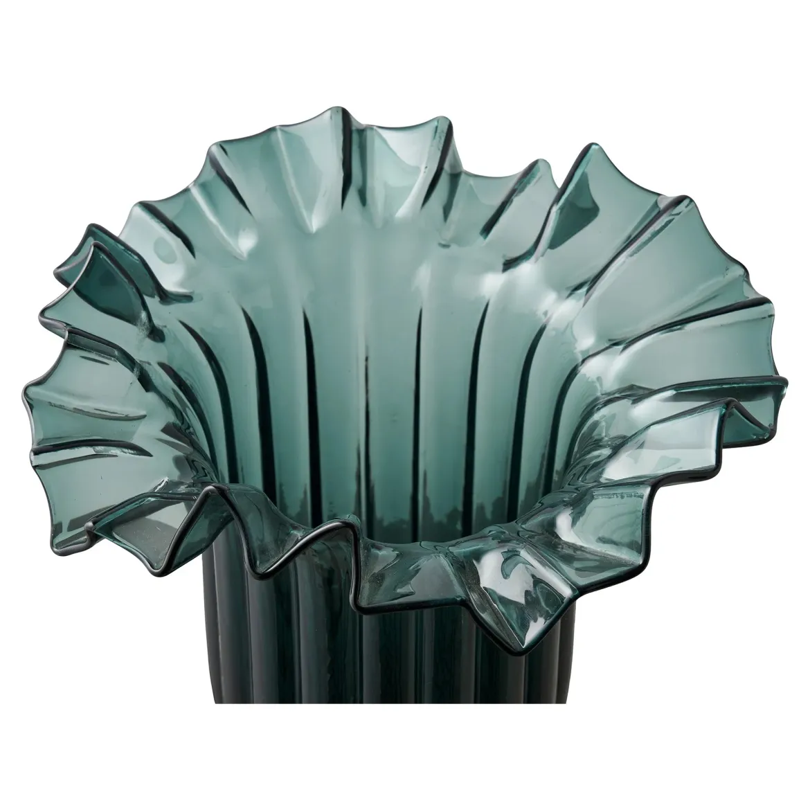 Vase Norelia - edle Glasvase in dunkelgrün